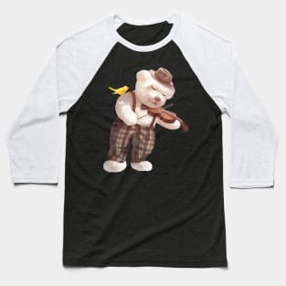 Smile Dog Playing Violin Baseball T-Shirt